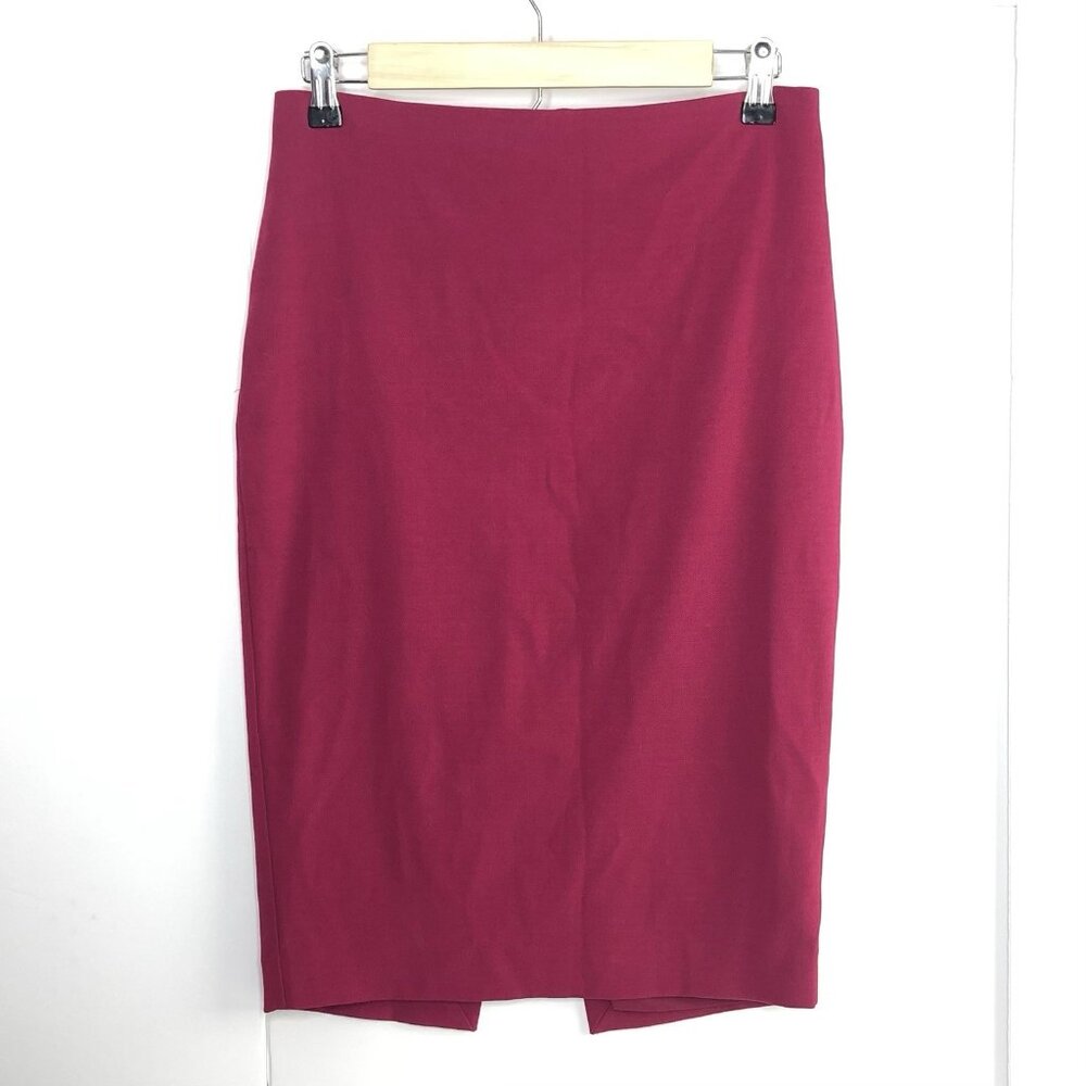 Express Y2K Magenta Hot Pink Pencil Skirt Sz 4 Slit Back Preppy Career Office